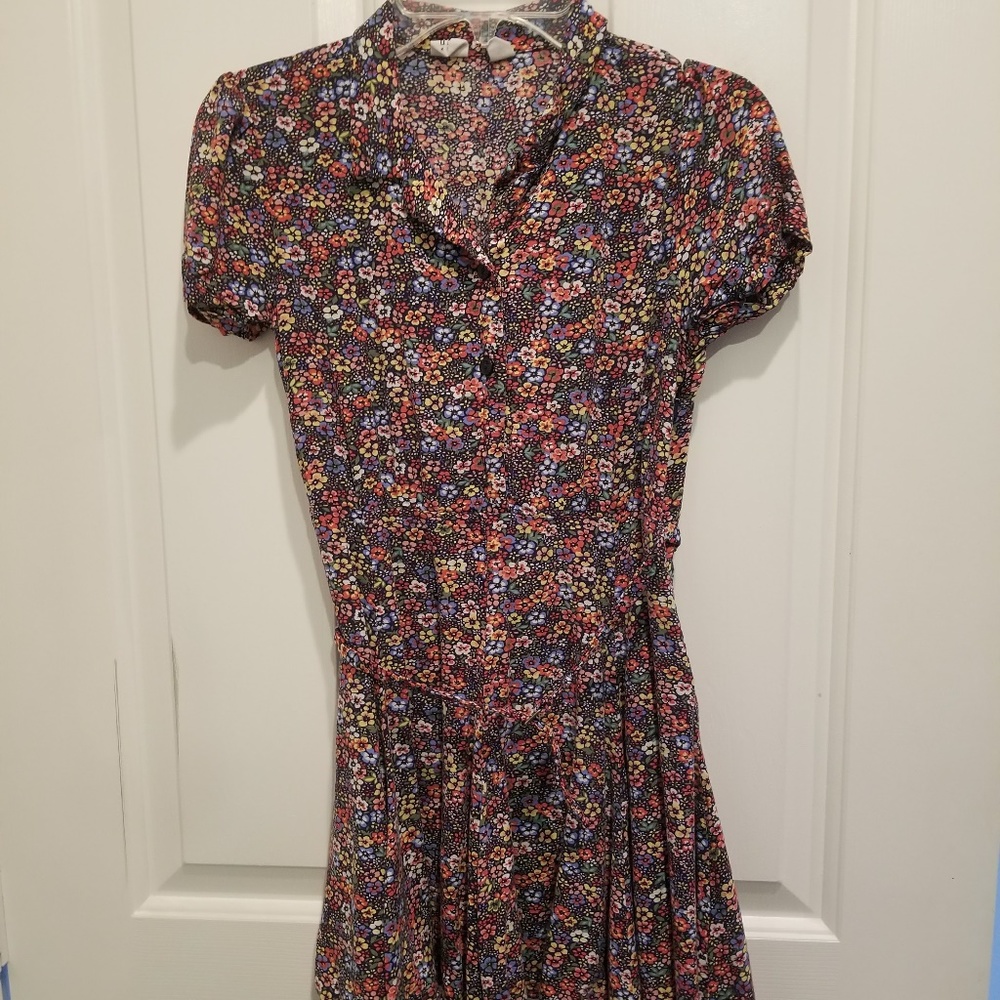 Girl's Gap Floral Dress with Belt